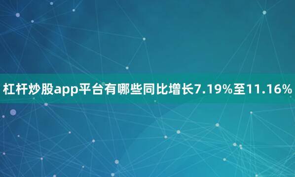 杠杆炒股app平台有哪些同比增长7.19%至11.16%